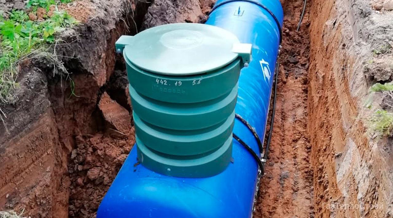 Газгольдер Медведь 5500 л в процессе установки